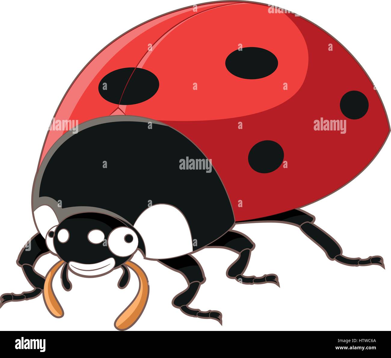Cartoon smiling ladybird Stock Vector