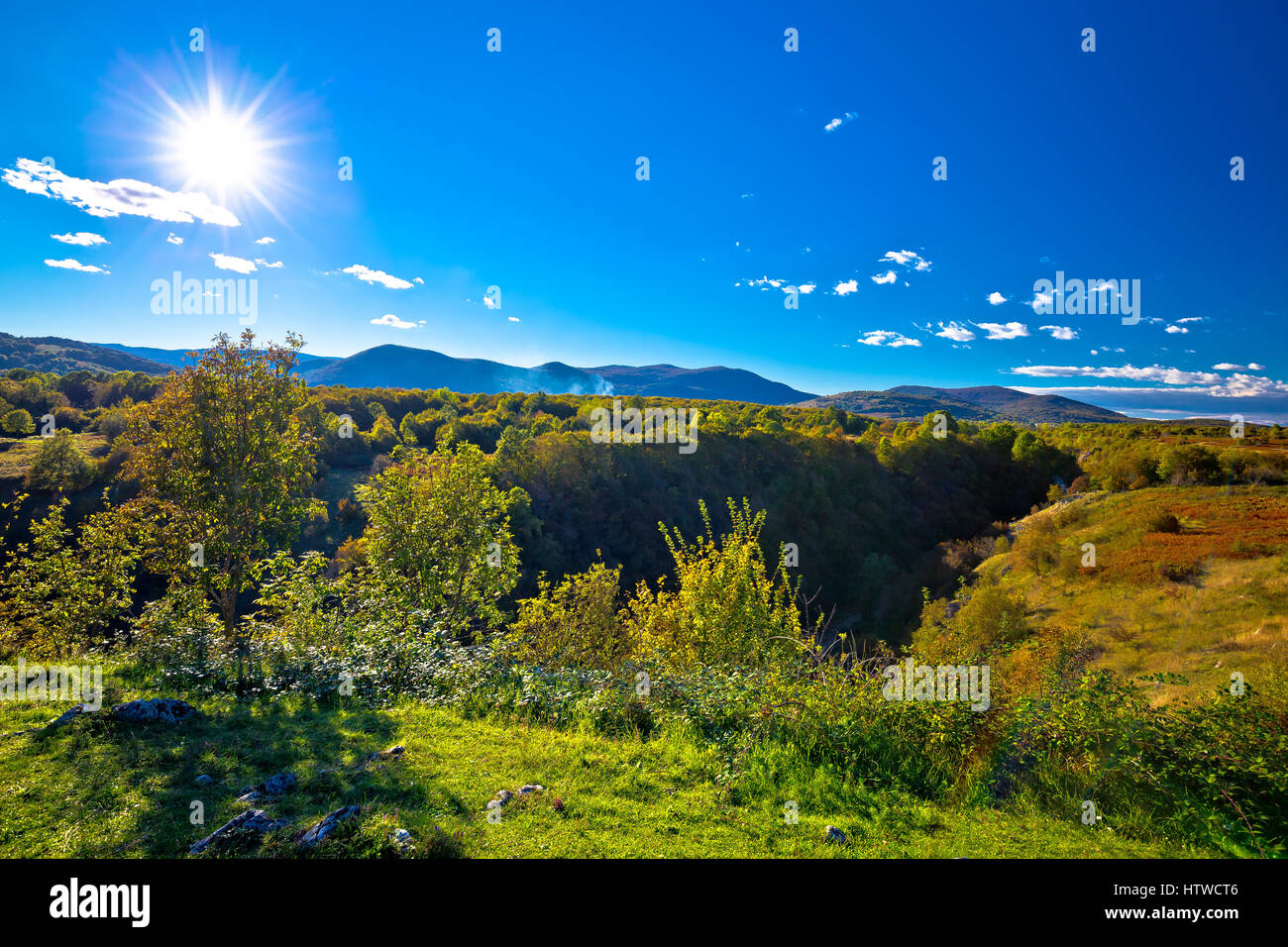 Korana river canyon near Plitvice lakes in Lika region of Croatia Stock Photo