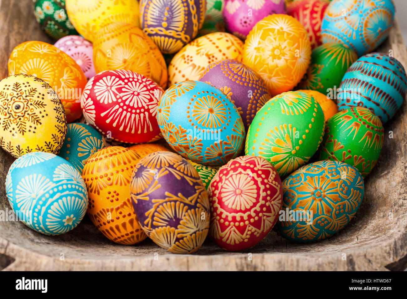 Easter Eggs Paschal Eggs Decorated With Beeswax To Celebrate