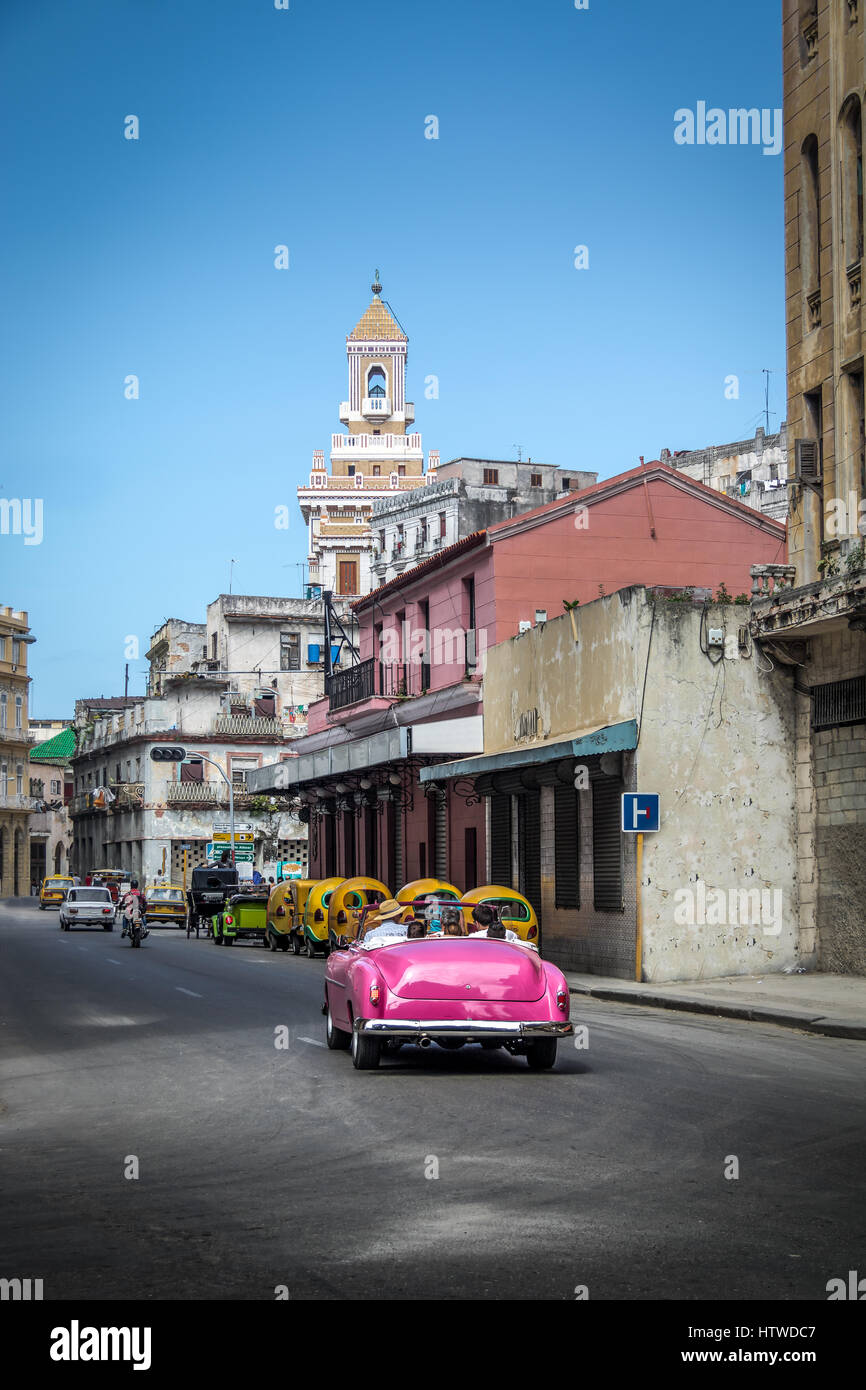 Old Havana downtown Street - Havana, Cuba Stock Photo