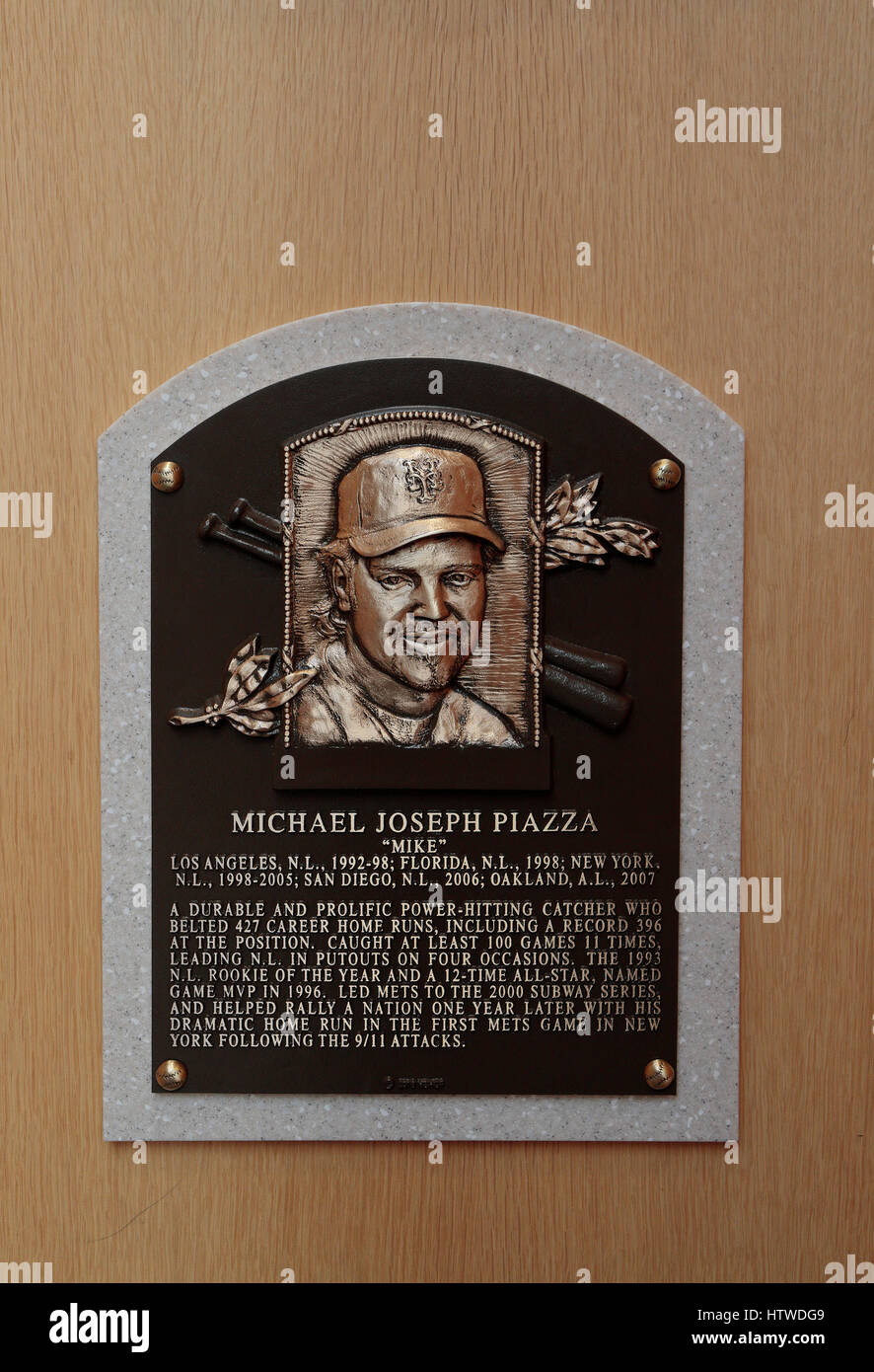 Memorial plaque for Mike Piazza in the Hall of Fame Gallery, National  Baseball Hall of Fame & Museum, Cooperstown, NY, USA Stock Photo - Alamy