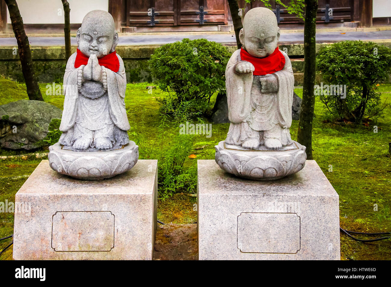 Stone monk statues Kyoto, Japan Stock Photo Alamy