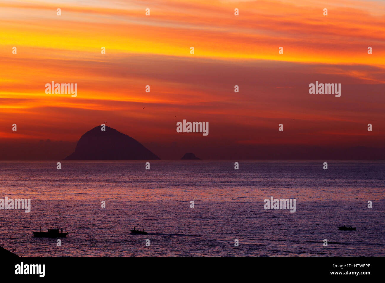 Sunrise at São Conrado Beach, Rio de Janeiro, Brazil Stock Photo