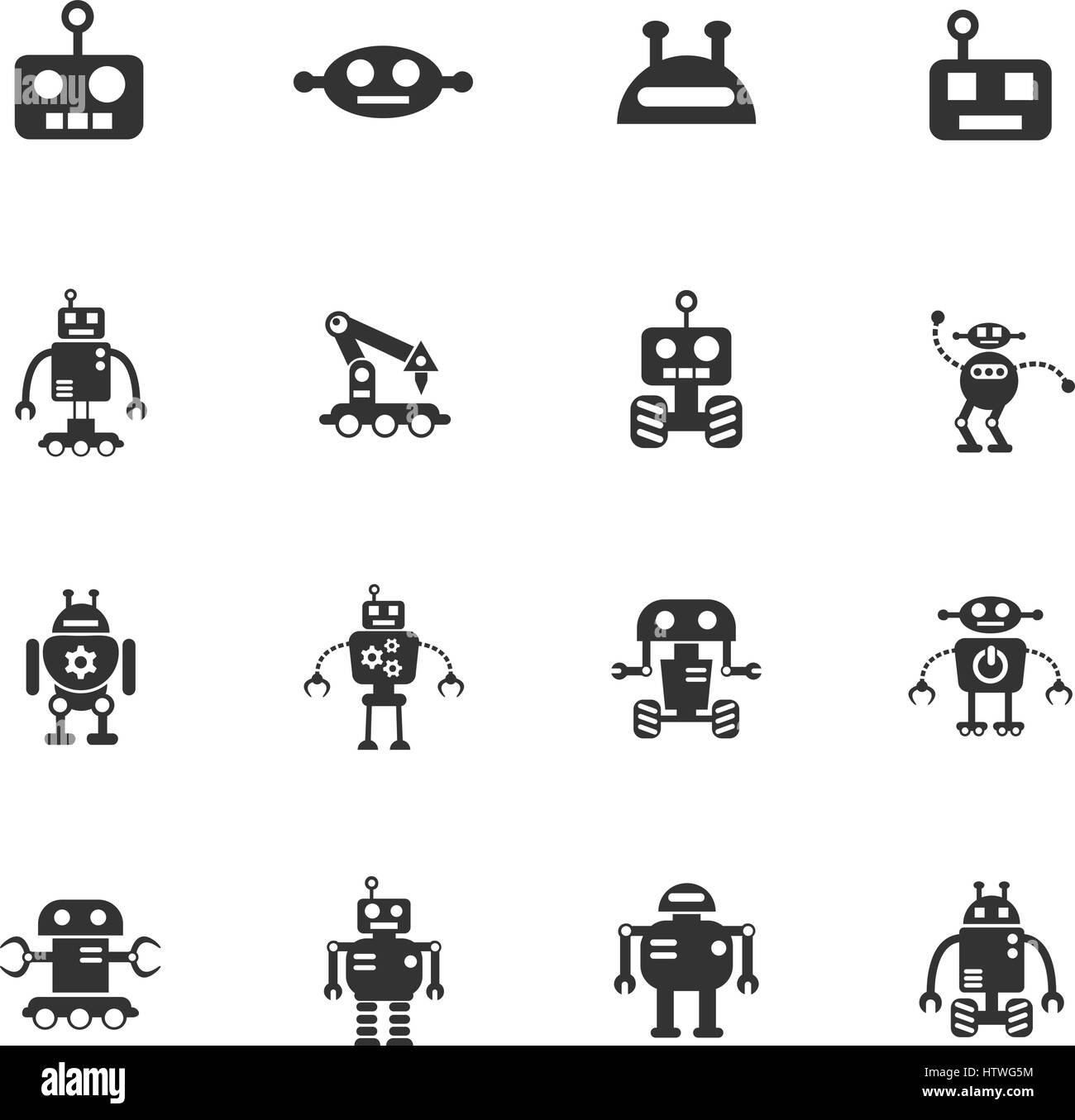 robots web icons for user interface design Stock Vector Image & Art - Alamy