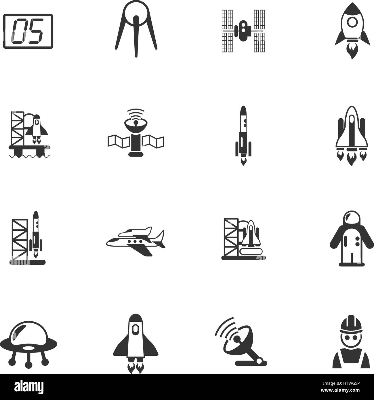 spacecrafts web icons for user interface design Stock Vector Image ...