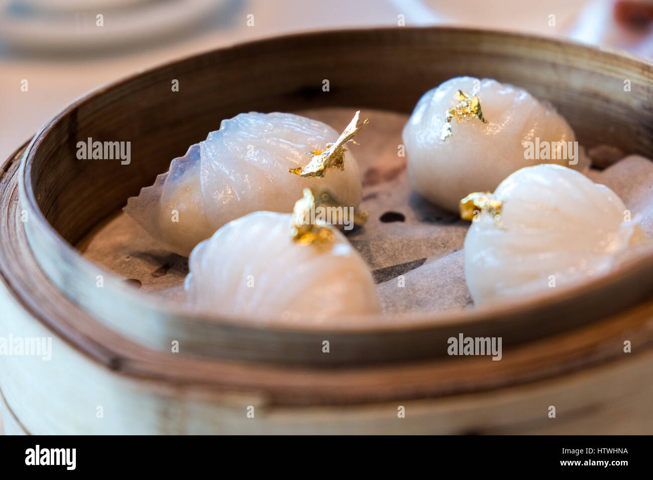 Steamed golden shrimp dumpling with bamboo shoot Stock Photo Alamy