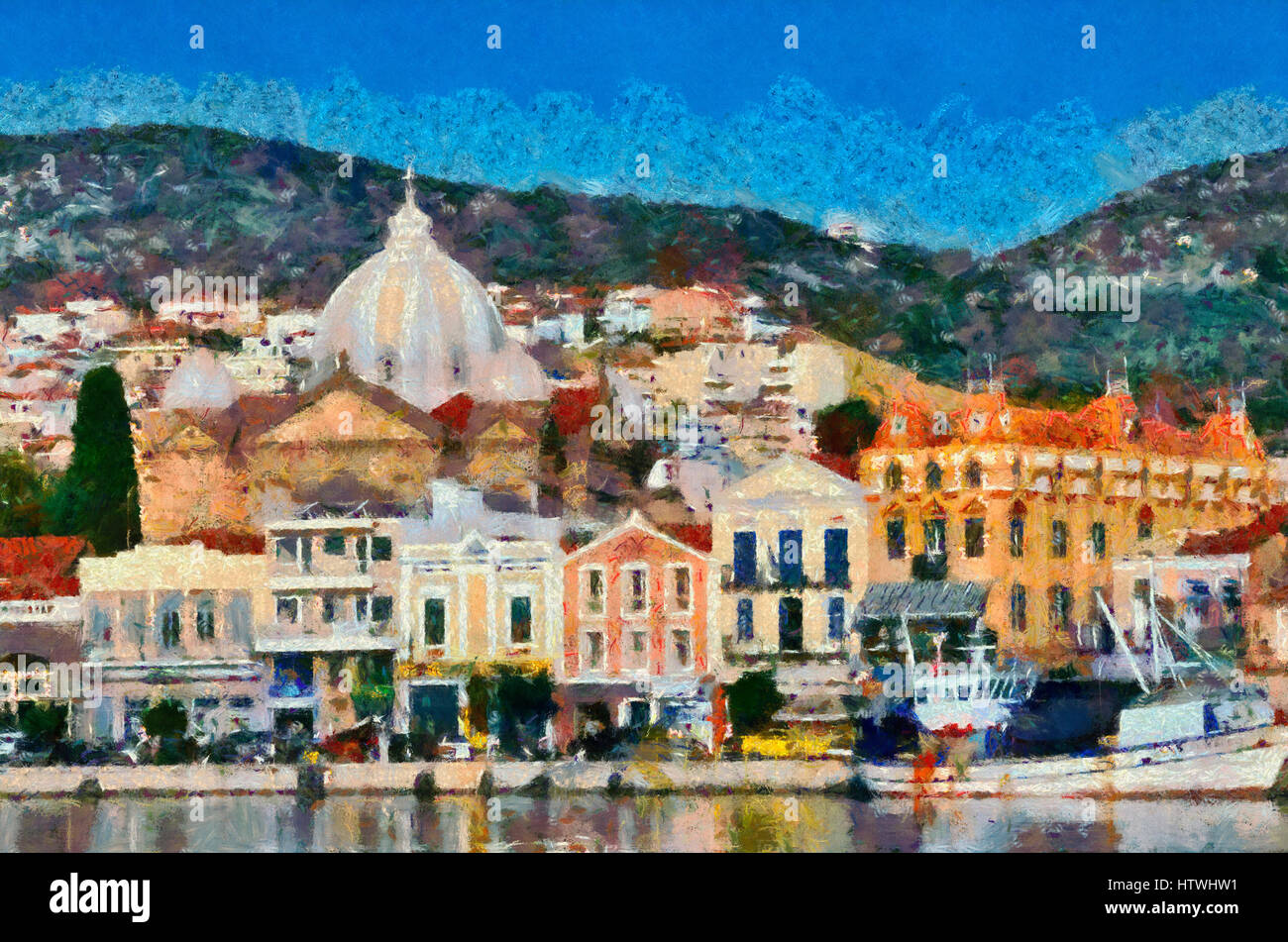 Island of lesbos painting hi-res stock photography and images - Alamy