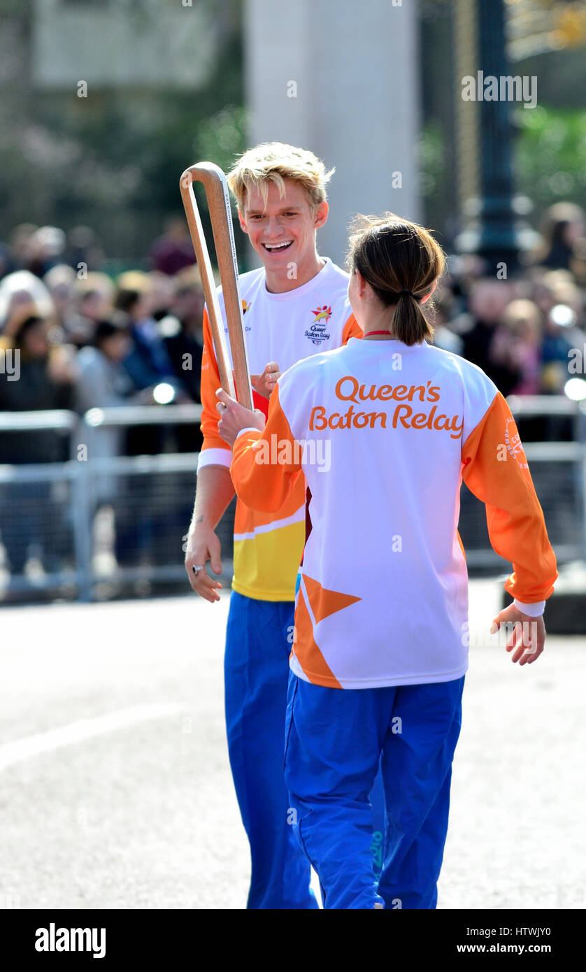 London, UK. Start of the Queen's Commonwealth Games Baton Relay, March