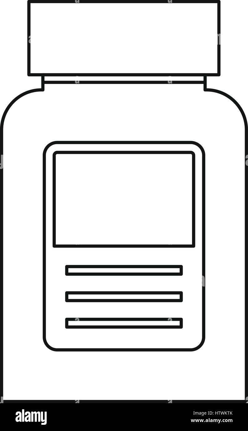 Pill bottle icon, outline style Stock Vector Image & Art Alamy