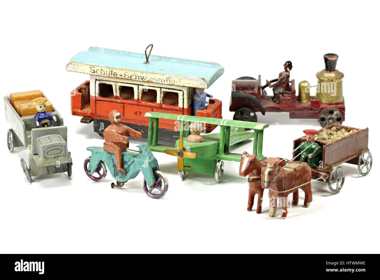 wooden toys, pre-war made in the famous village of Seiffen (Ore Mountains/ Germany) Stock Photo