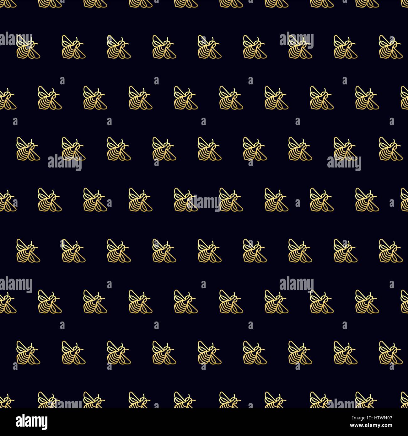 Seamless pattern with gold Bee Stock Vector Image & Art - Alamy