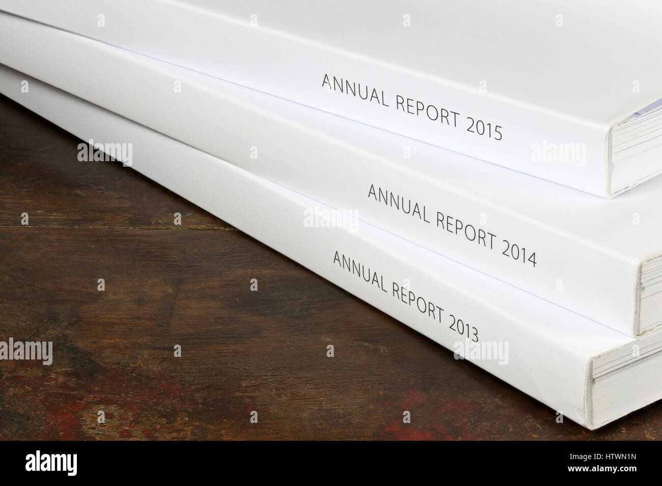 annual reports from 2013 - 2015 Stock Photo