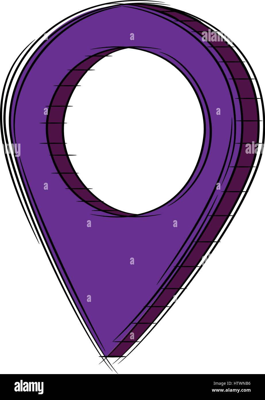 Illustration of Cute Cartoon Doodle of 3D Map Pointer Icon. EPS8 Stock ...