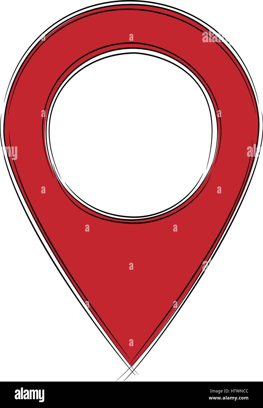 Illustration of Cute Cartoon Doodle of Map Pointer Icon. EPS8 Stock ...