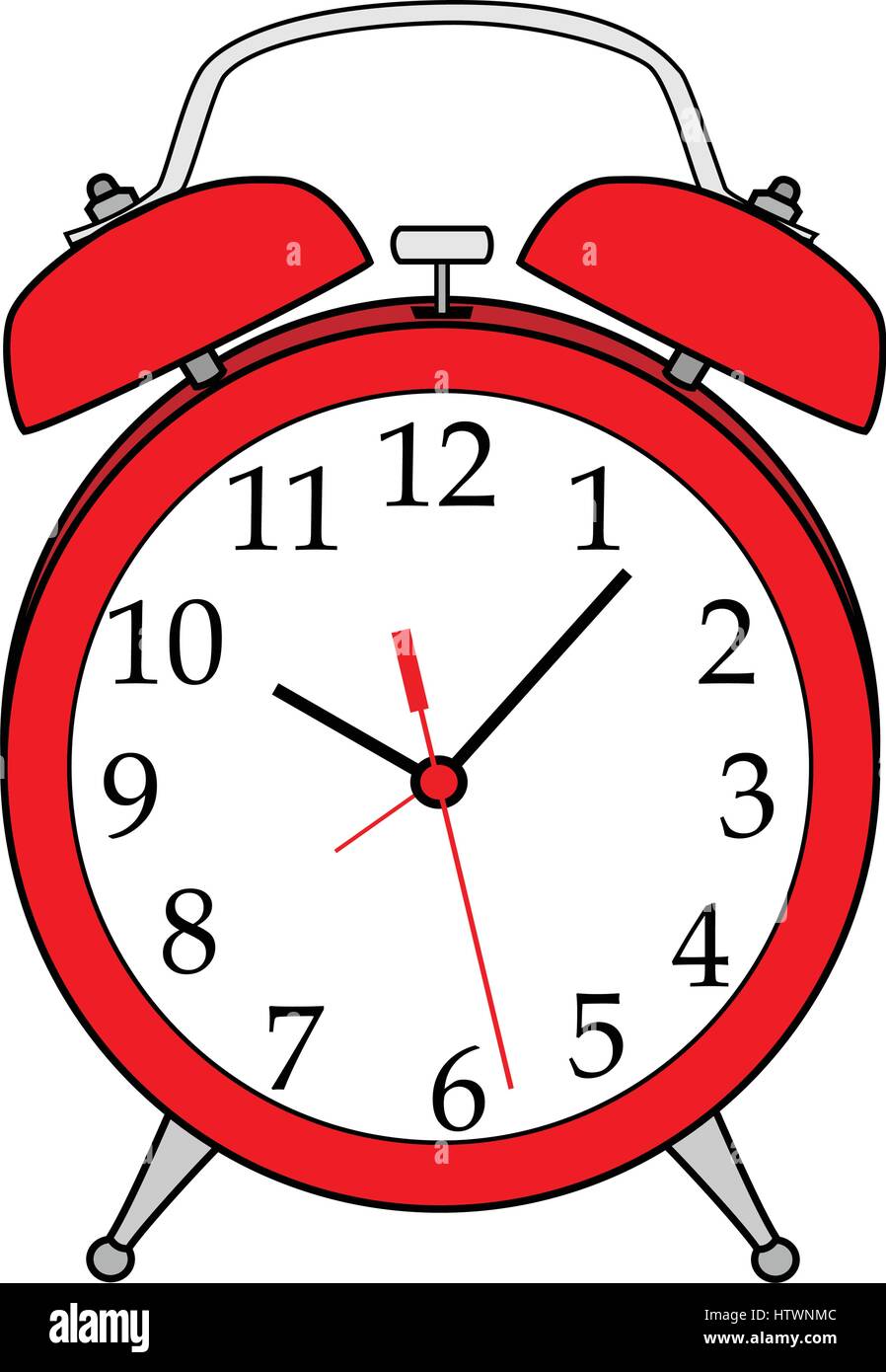 Illustration of Isolated Cartoon Alarm Clock. Vector EPS 8 Stock Vector  Image & Art - Alamy