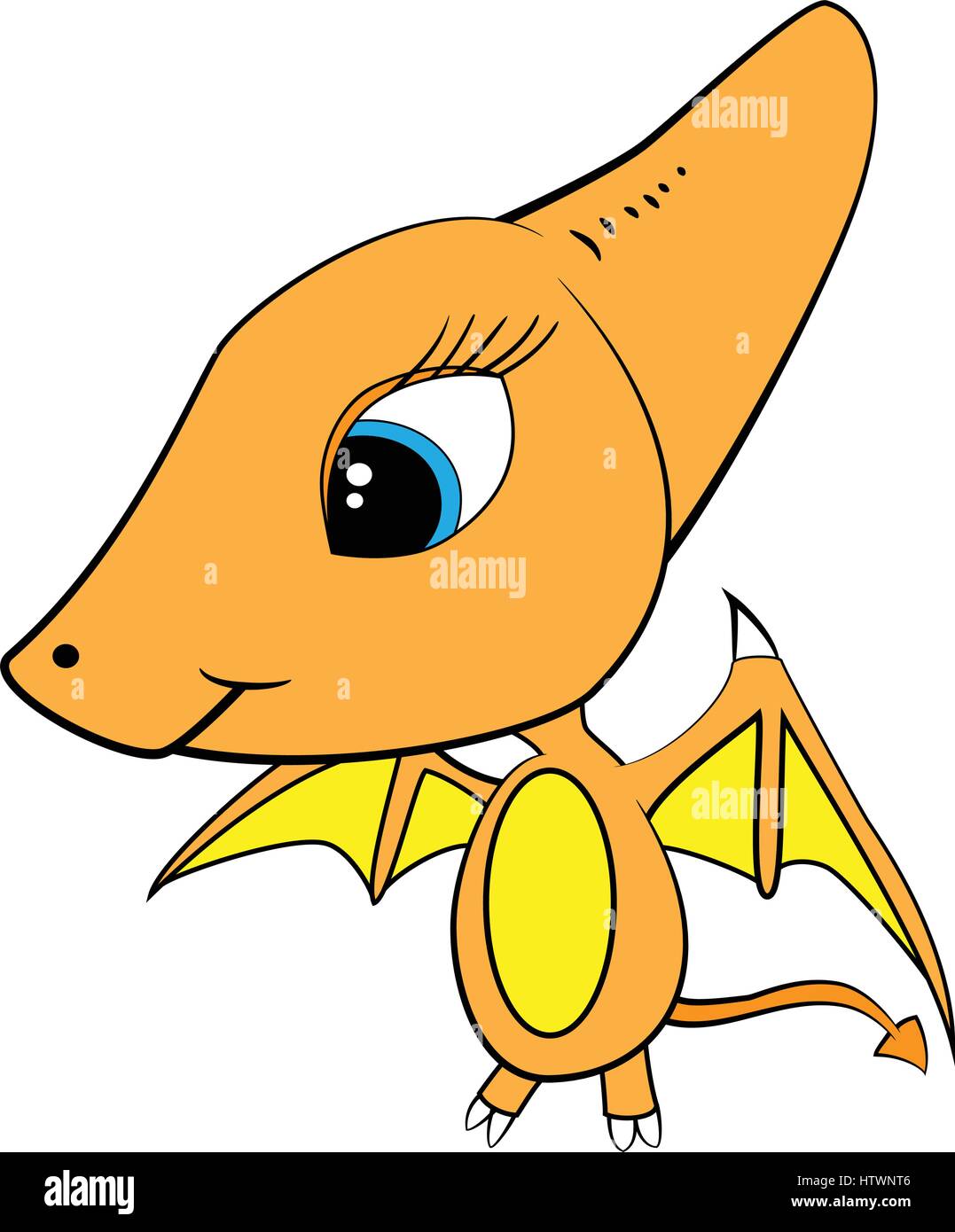 Cute pterodactyl cartoon Royalty Free Vector Image