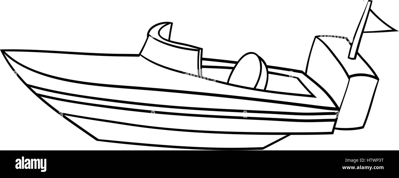 Illustration of Isolated Cartoon Speed Boat. EPS8 Stock ...