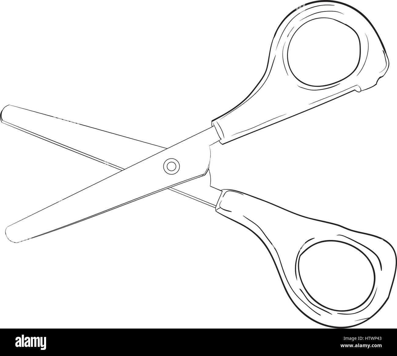 Cartoon scissors Black and White Stock Photos & Images - Alamy