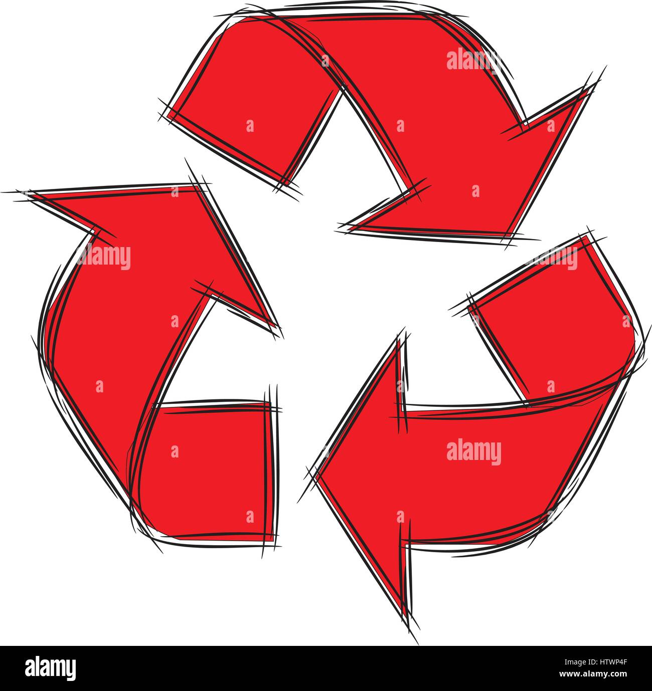 Illustration of Cute Cartoon Doodle of Recycle sign. Vector EPS8 Stock ...