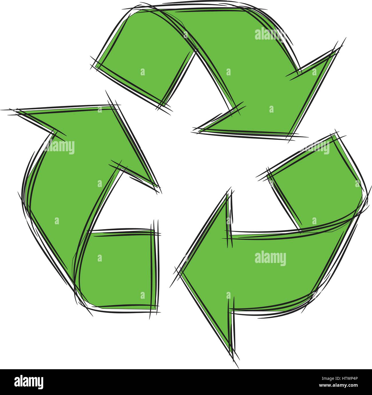 Illustration of Cute Cartoon Doodle of Recycle sign. Vector EPS8 Stock ...