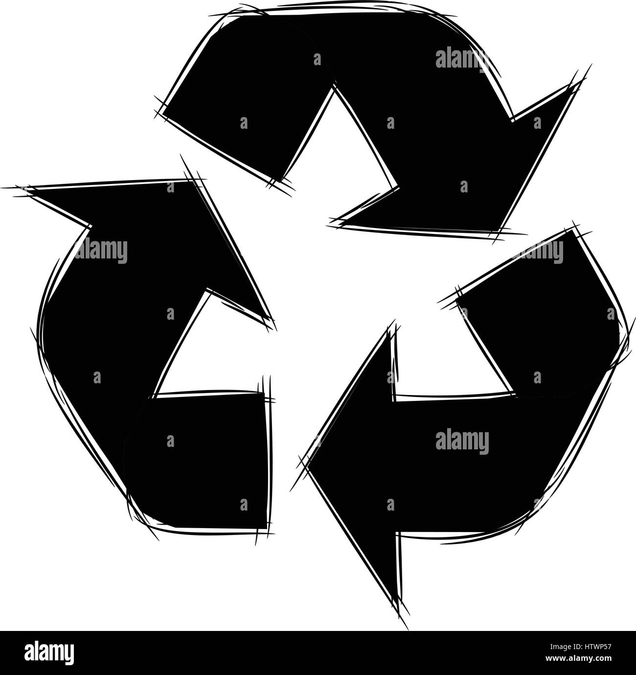 Illustration of Cute Cartoon Doodle of Recycle sign. Vector EPS8 Stock ...