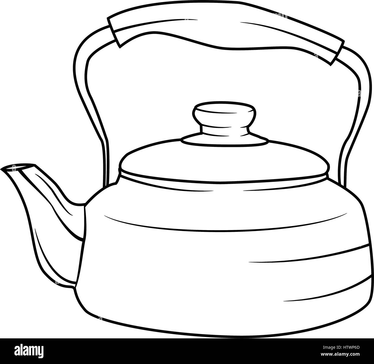 Cartoon kettle Black and White Stock Photos & Images - Alamy