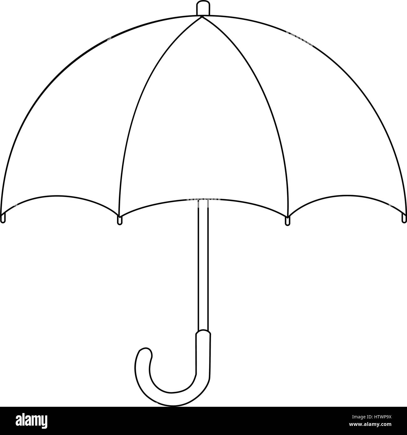 Illustration of Isolated Umbrella Cartoon Drawing. Vector EPS 8. Stock Vector