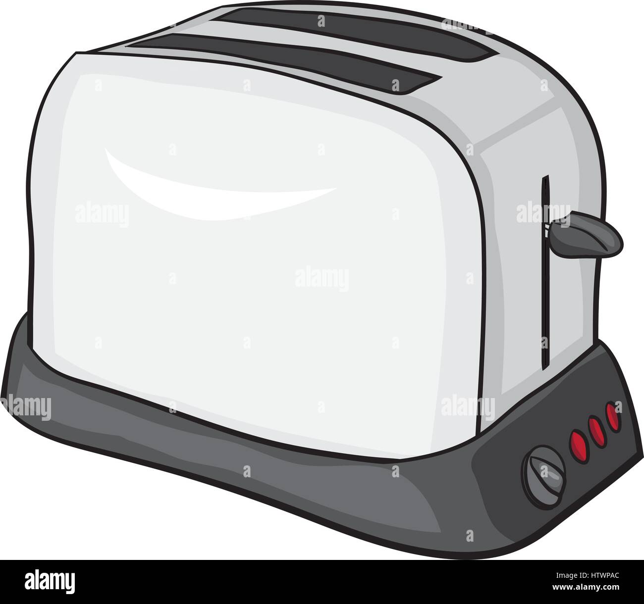 Illustration of Isolated Cartoon Toaster. Vector EPS 8. Stock Vector