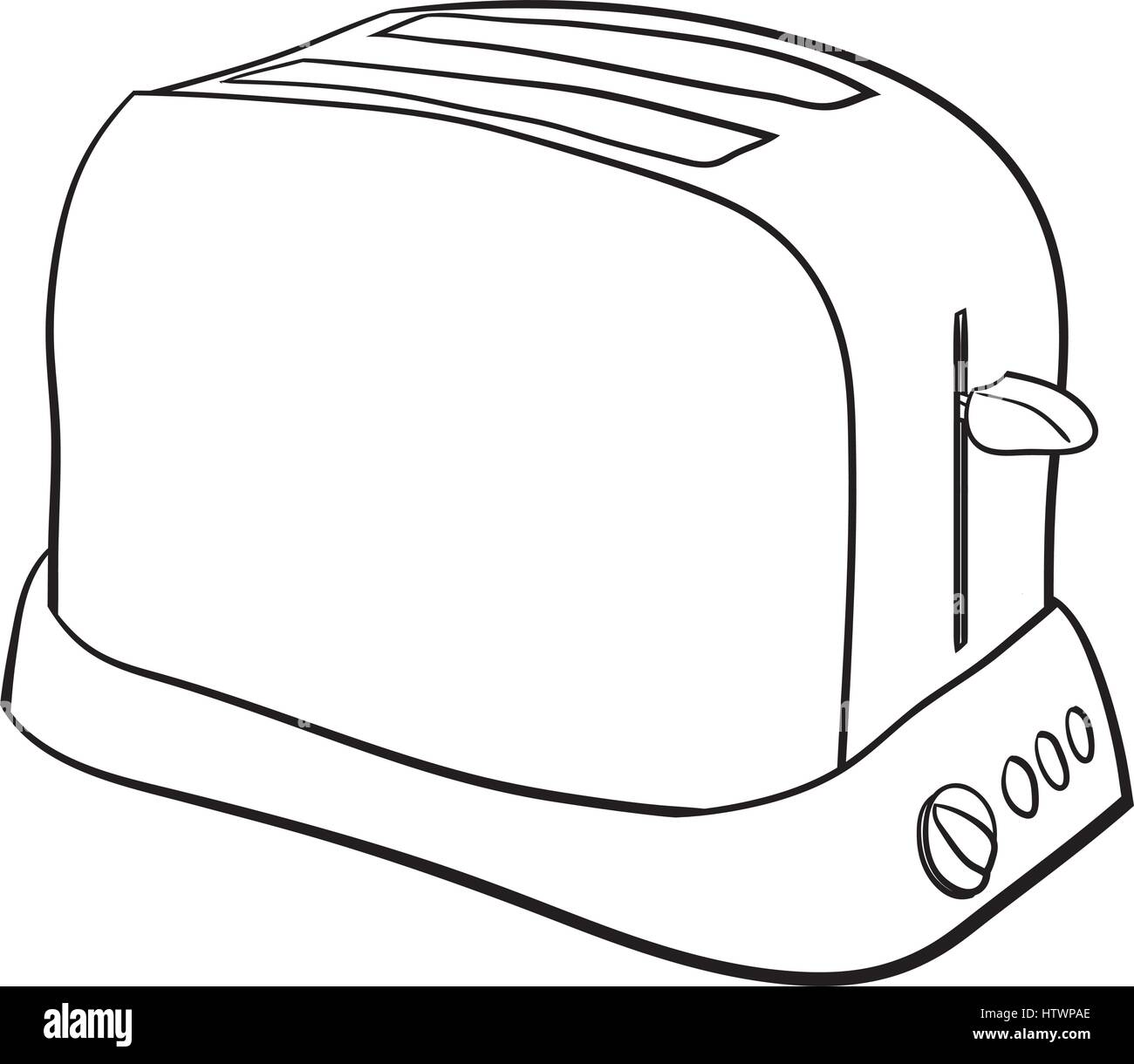 Illustration of Isolated Cartoon Toaster. Vector EPS 8. Stock Vector