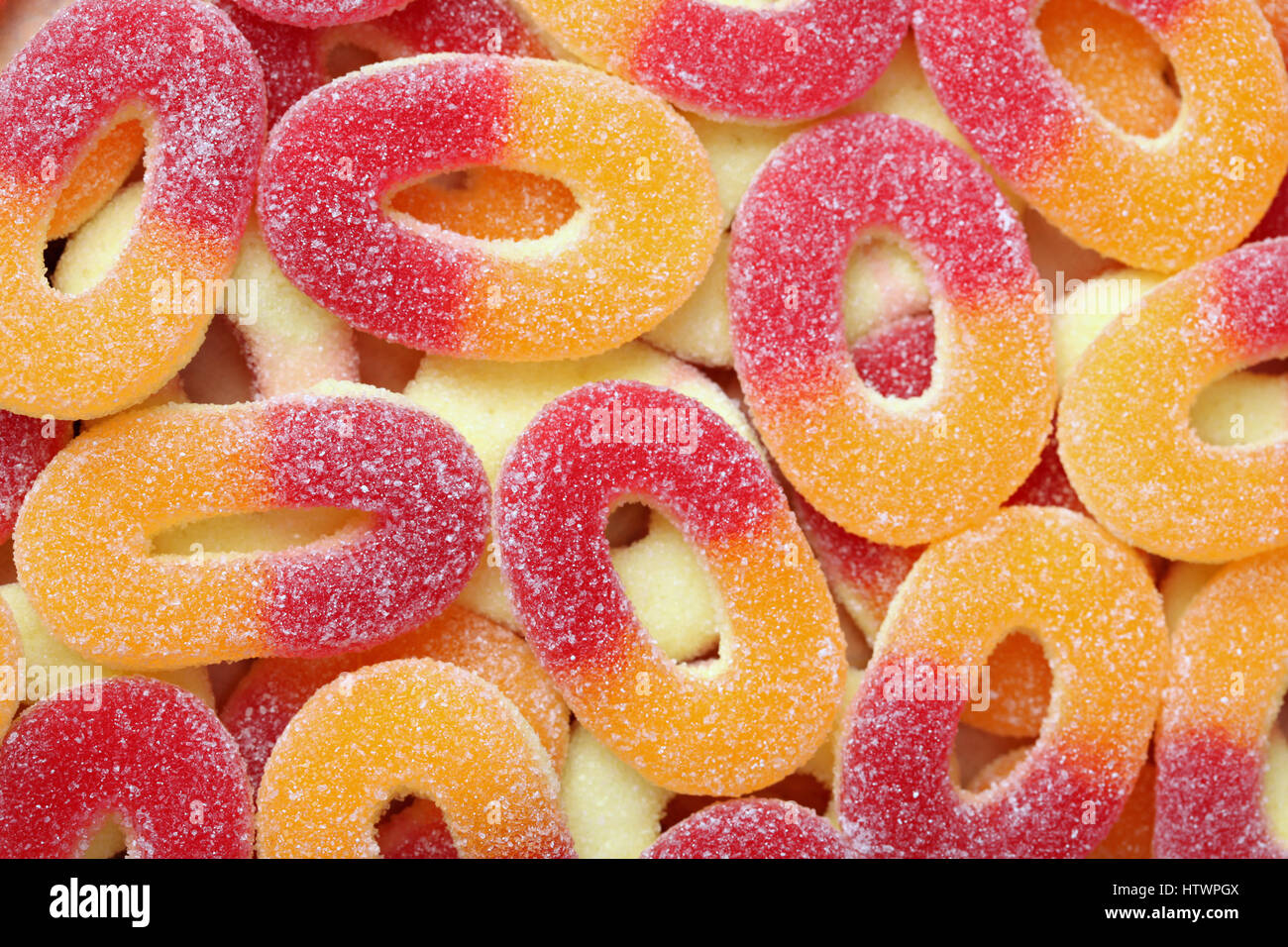 Background image of delicious colorful jelly sweets Stock Photo