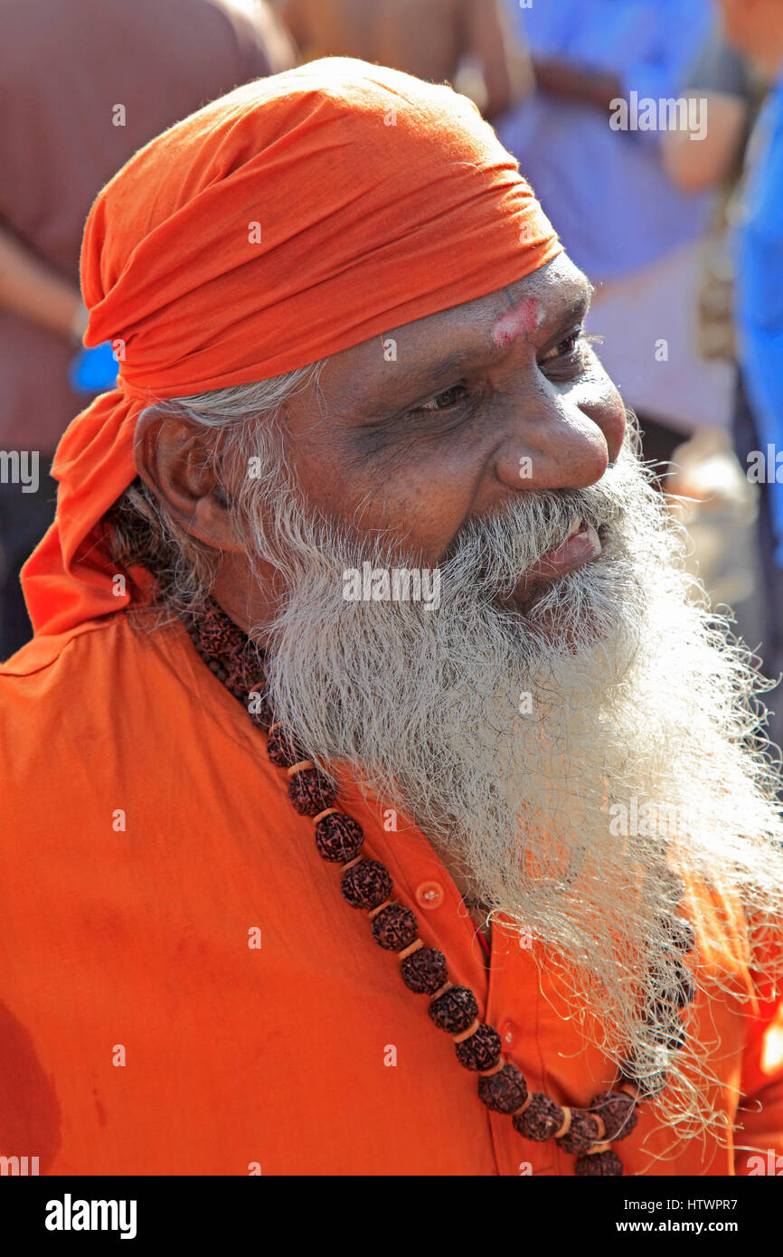 Malaysia, Penang, Thaipusam, hindu festival,  old man, portrait, Stock Photo