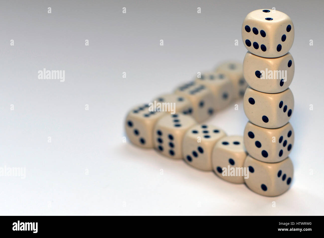 Optical illusion impossible triangle made with dice Stock Photo Alamy
