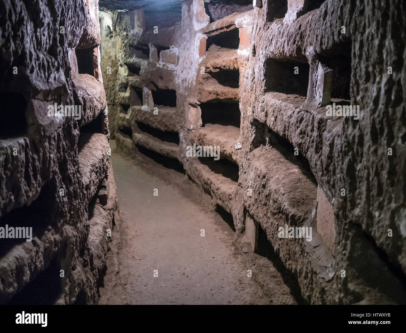 Catacombe di San Pancrazio under the basilica in Trastevere, Rome Italy Stock Photo