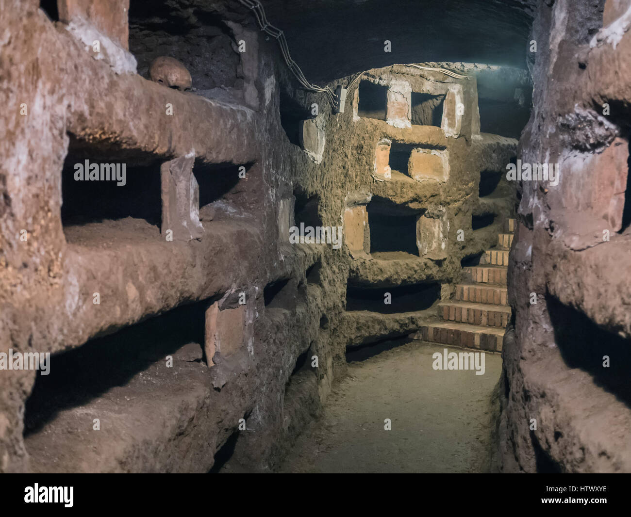 Catacombe di San Pancrazio under the basilica in Trastevere, Rome Italy Stock Photo