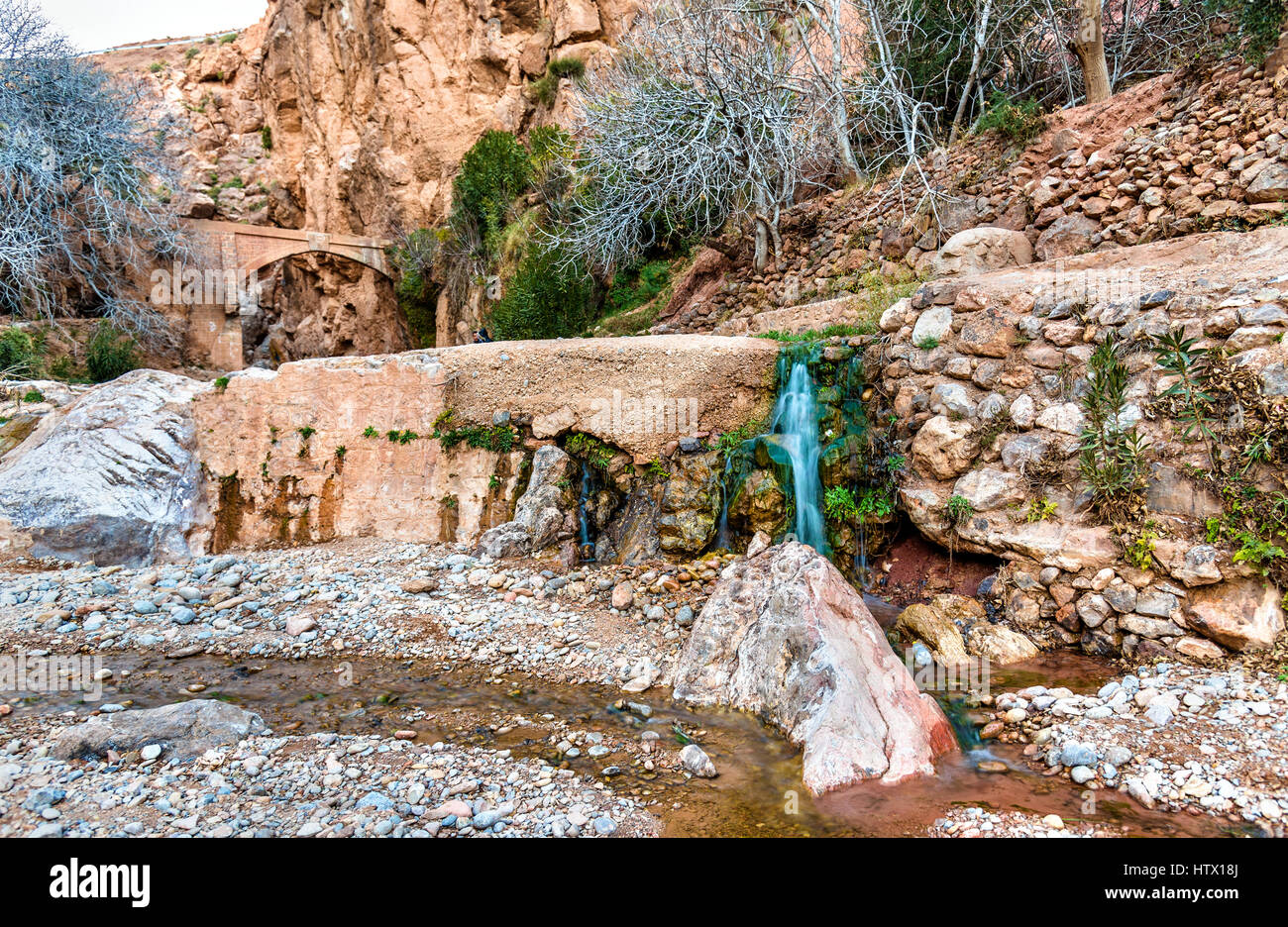 Waterfall at Ait Ibrirn in Dades Gorge valley, Morocco Stock Photo