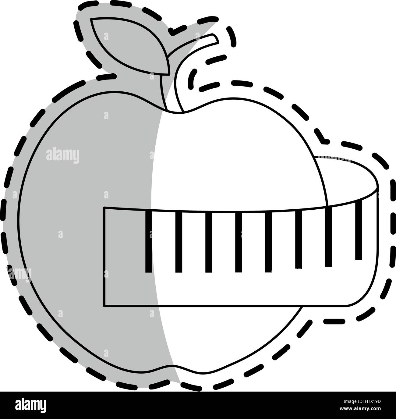 apple and measuring tape weight loss icon image  Stock Vector