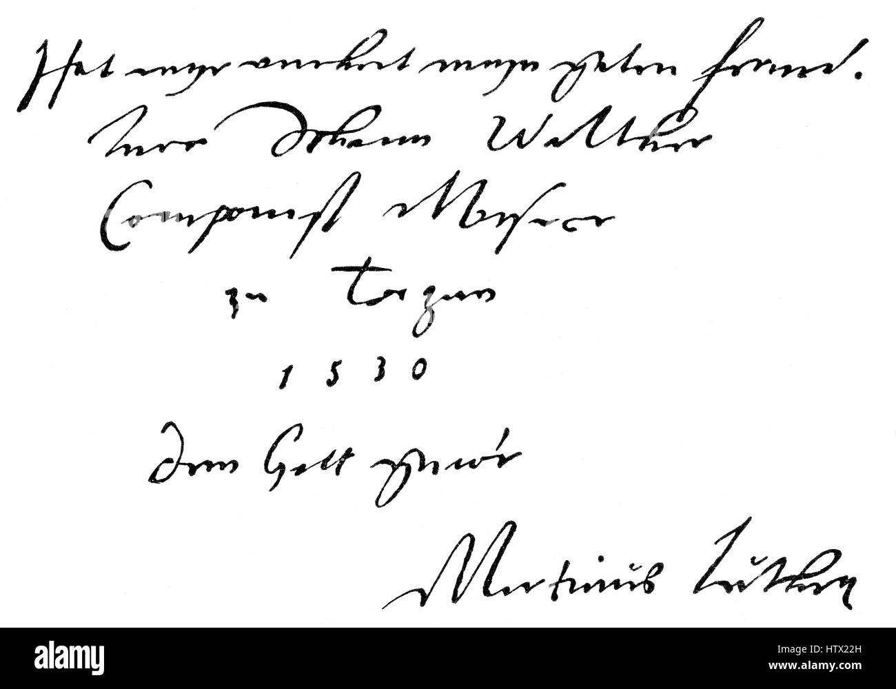 Document written by Martin Luther Stock Photo