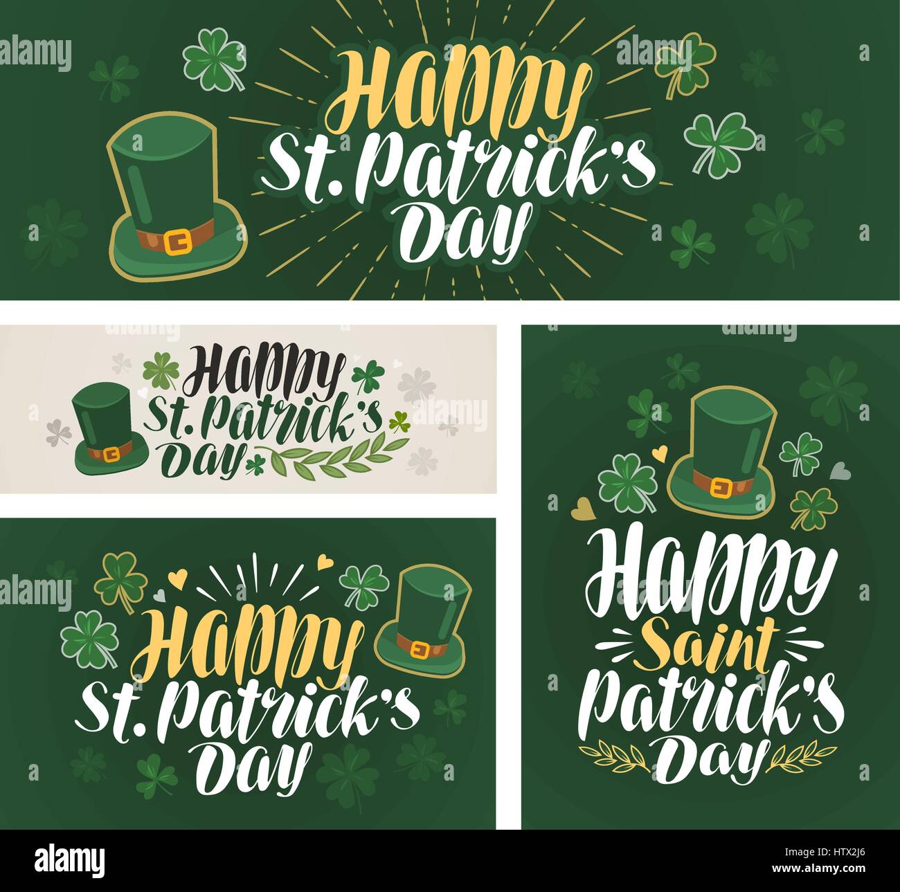 Happy saint Patrick's day, banner. Irish beer festival, label. Lettering vector illustration Stock Vector