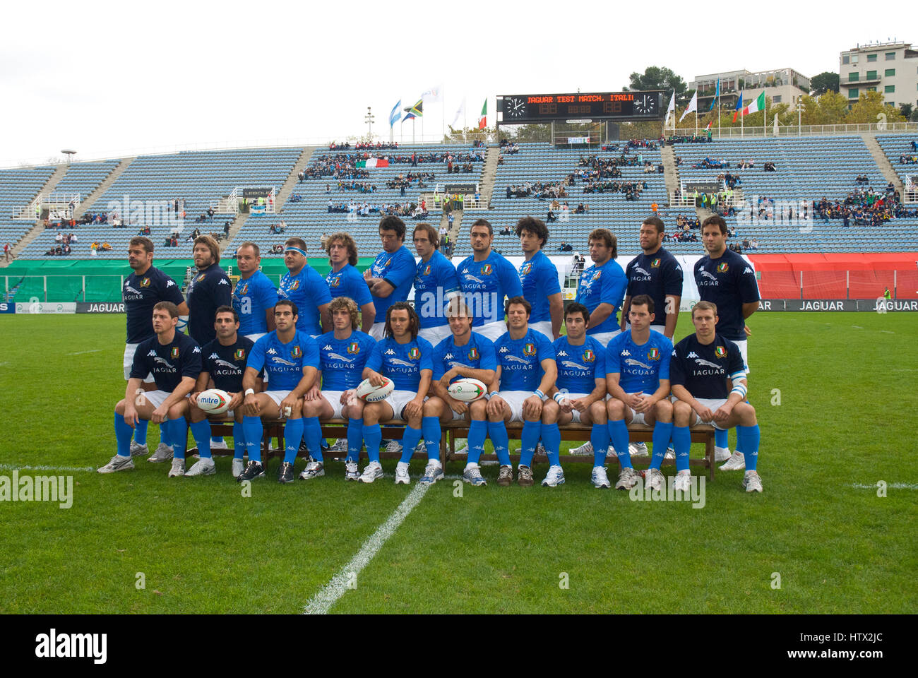 Rugby test match ItalyArgentina. Italy team official photo on