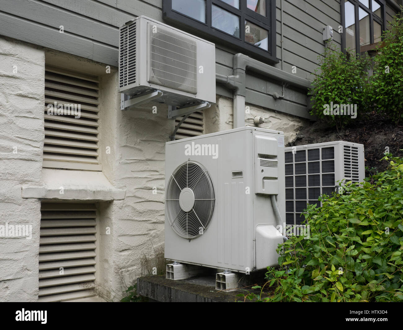 Air conditioning and heating unit for a residential house Stock Photo