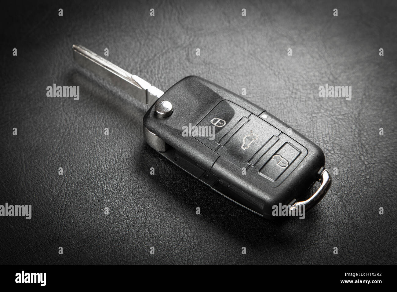 Car key on dark background Stock Photo