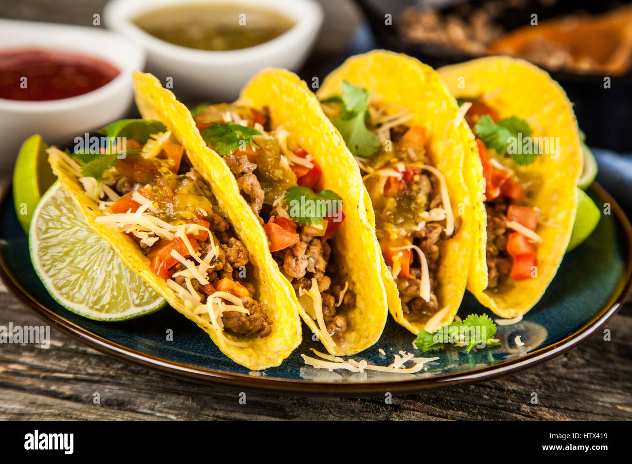 Mexican tacos with beef Stock Photo