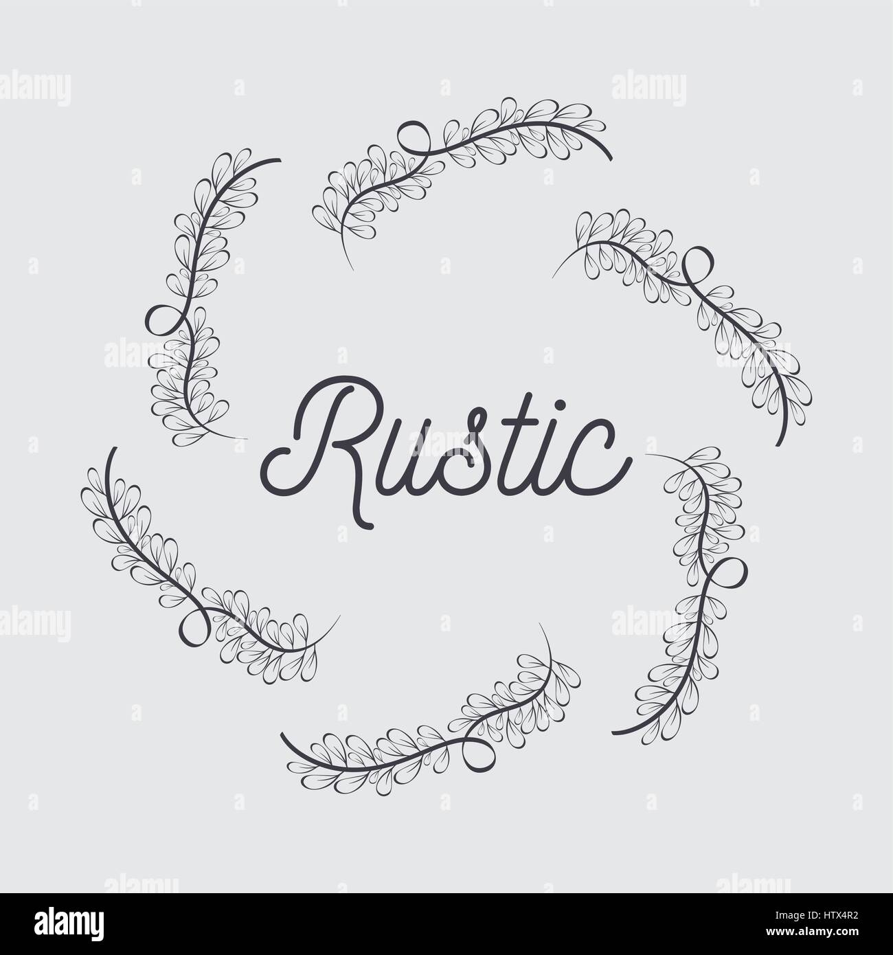 gray rustic emblem branches icon Stock Vector Image & Art - Alamy