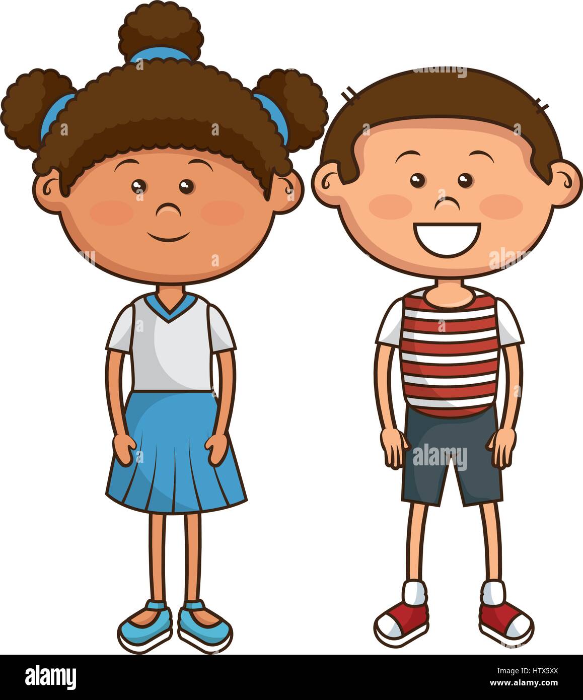 cute little couple kids characters Stock Vector Image & Art - Alamy