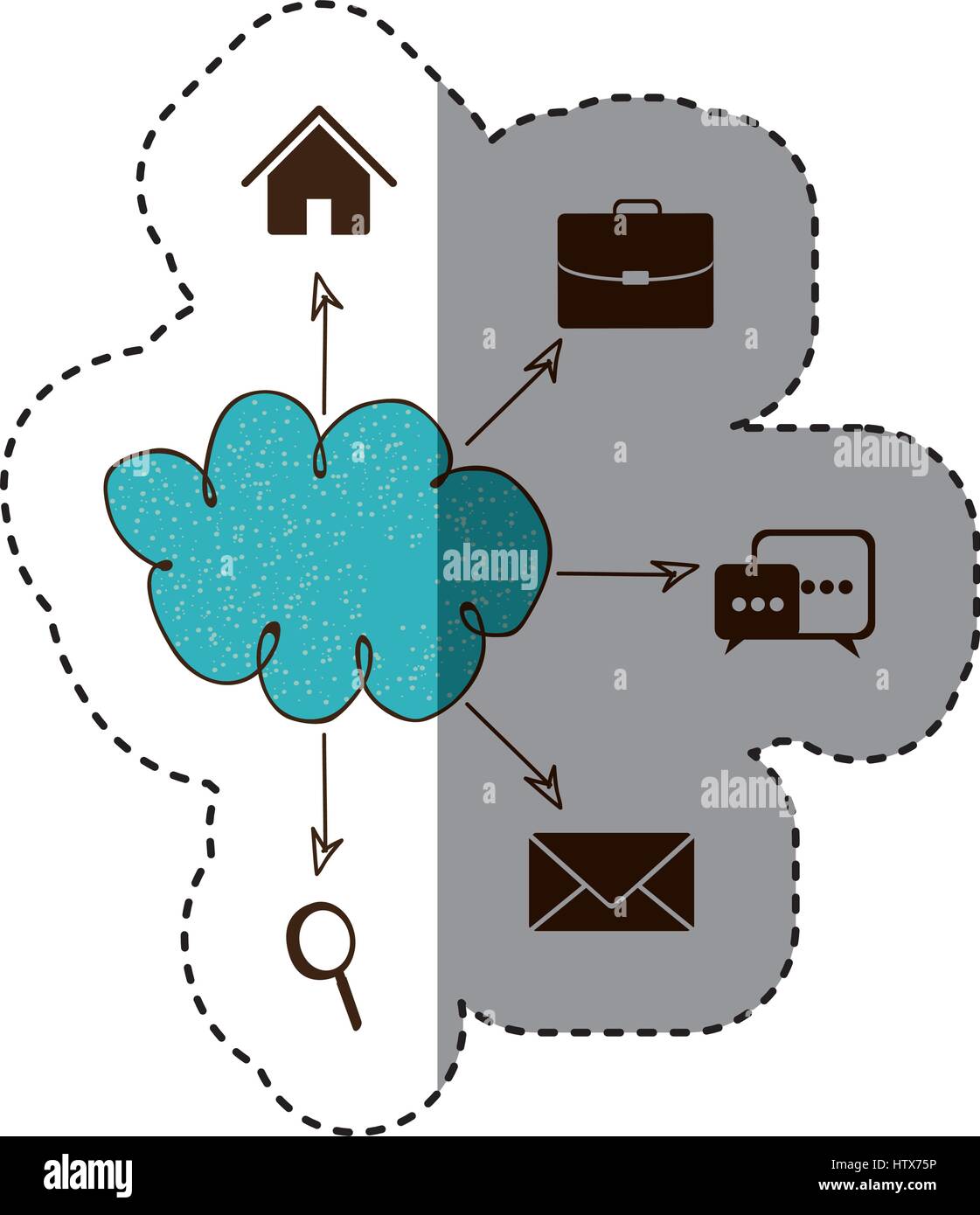 color cloud icons network service connection Stock Vector Image & Art ...
