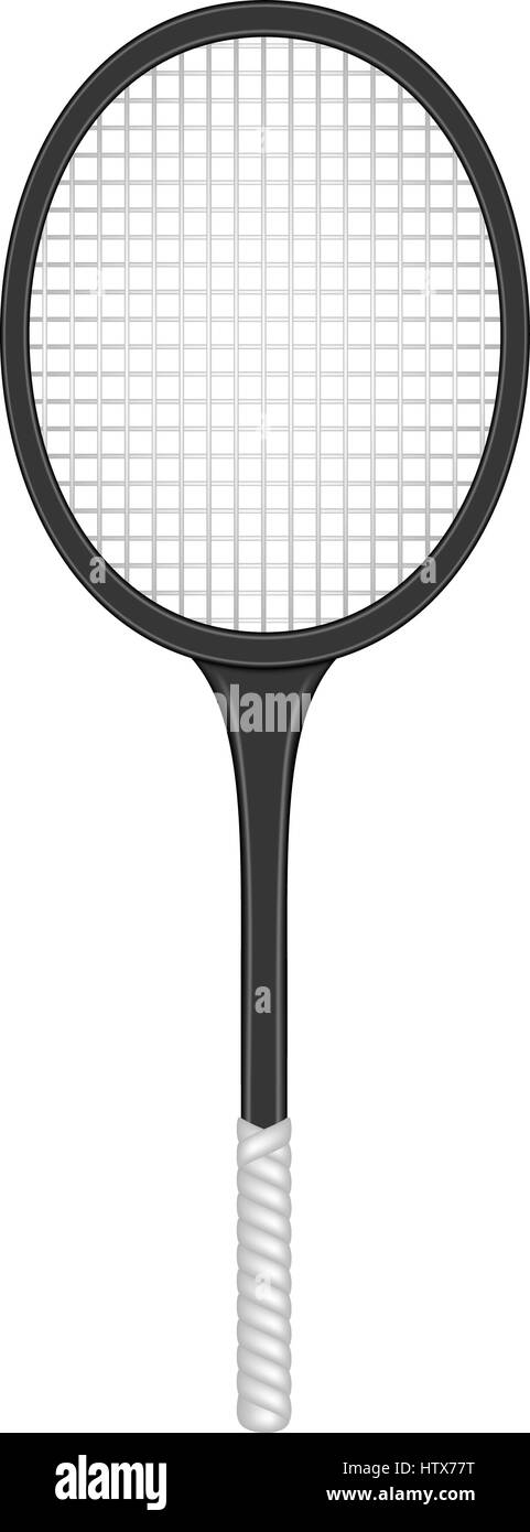 Tennis racket in retro design on white background Stock Vector