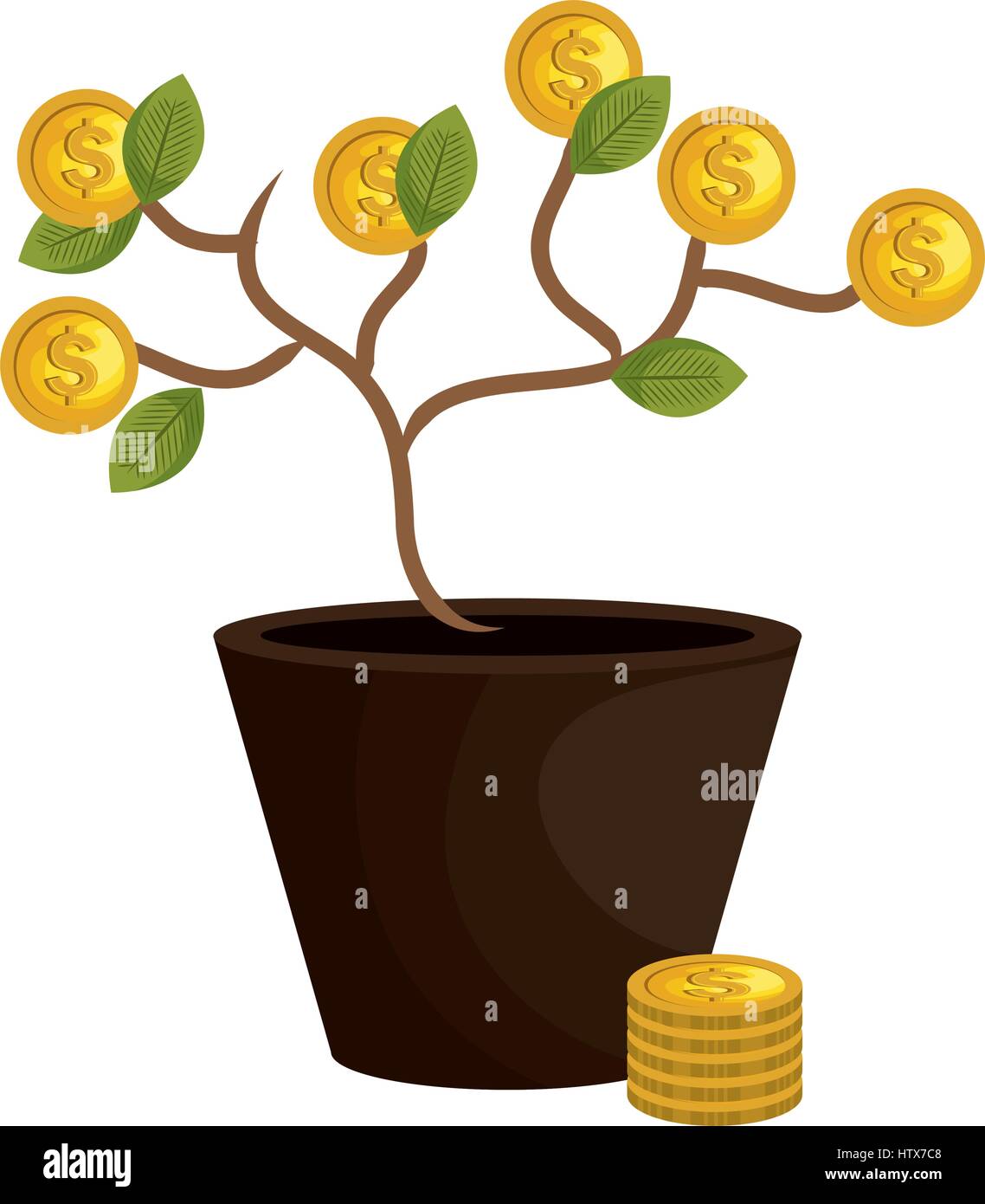 tree plant with coins Stock Vector Image & Art Alamy