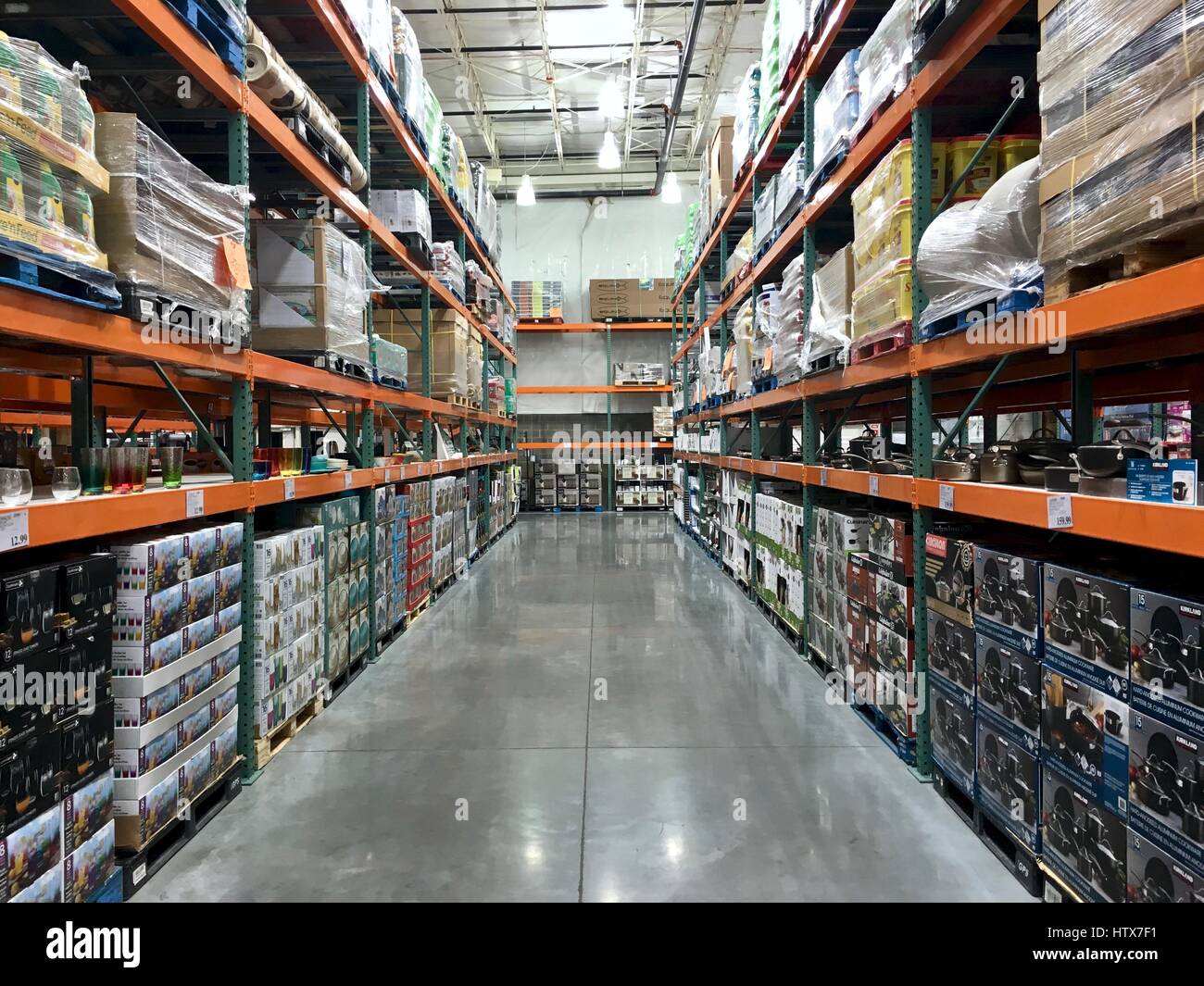 Costco Wholesale warehouse interior Stock Photo