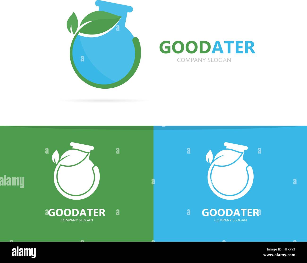 Vector of a flask and leaf logo combination. Laboratory and eco symbol ...