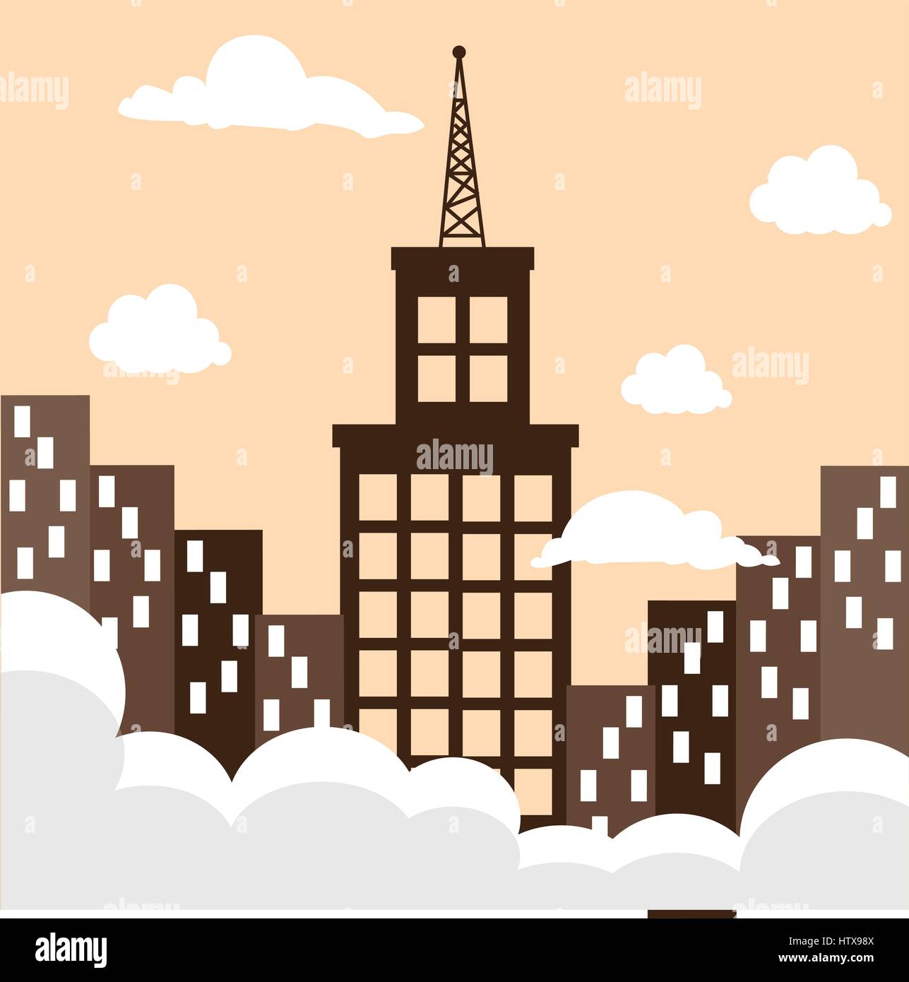 City design over cityscape background vector illustration Stock Vector ...